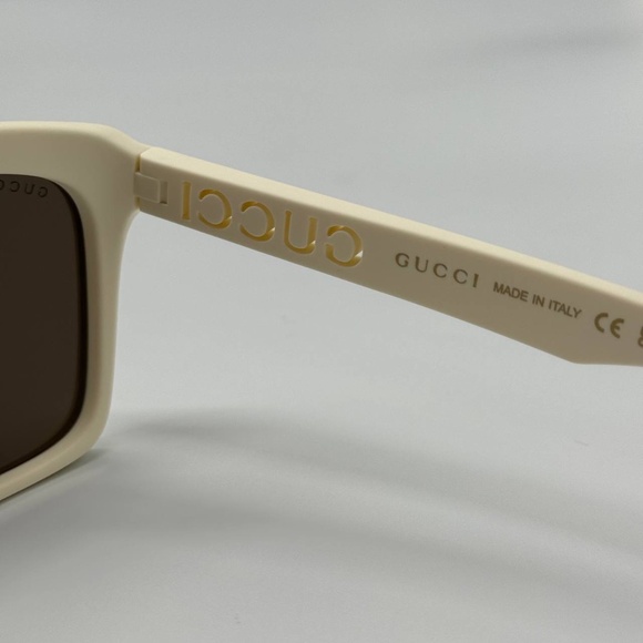 NEW GG1570S 003 GUCCI WHITE BROWN SQUARE UNISEX GUCCI SUNGLASSES - Picture 9 of 11